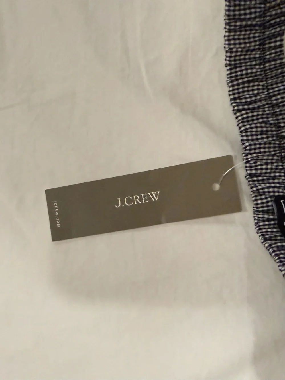 NWT J Crew Embroidered knee-length skirt in gingham cotton poplin